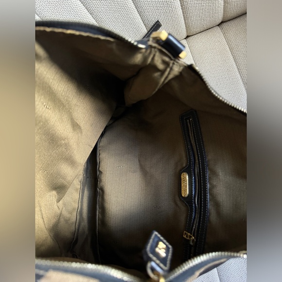 Fendi Black Brown Pequin Canvas Shoulder Bag - Picture 11 of 16